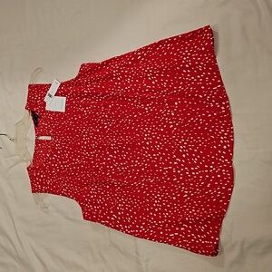 NWT Banana Republic sleeveless print top red and white size M